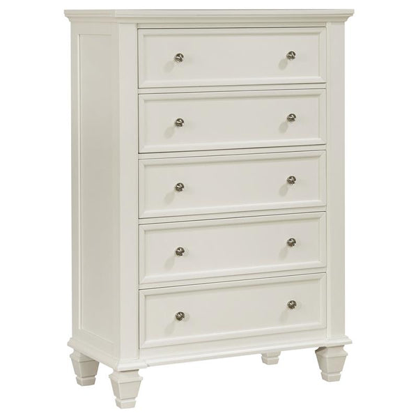 Sandy Beach 5-drawer Bedroom Chest Cream White - 201305