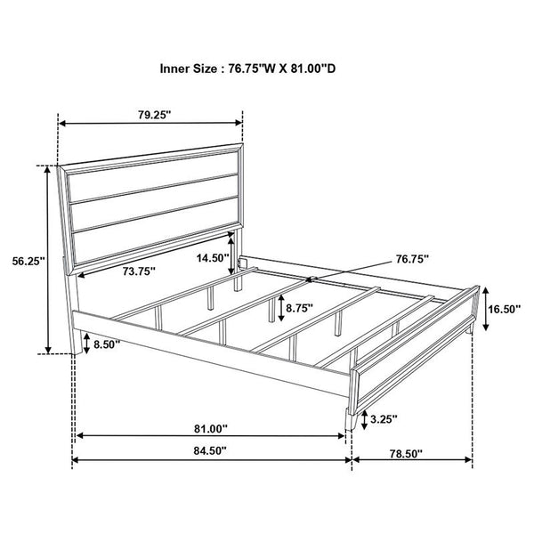 Watson Wood Eastern King Panel Bed Grey Oak - 212421KE