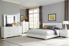 Felicity 6-piece Eastern King Bedroom Set White High Gloss - 203500KE-S6