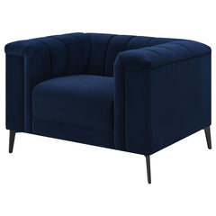 Chalet Upholstered Tuxedo Arm Tufted Chair Blue - 509213
