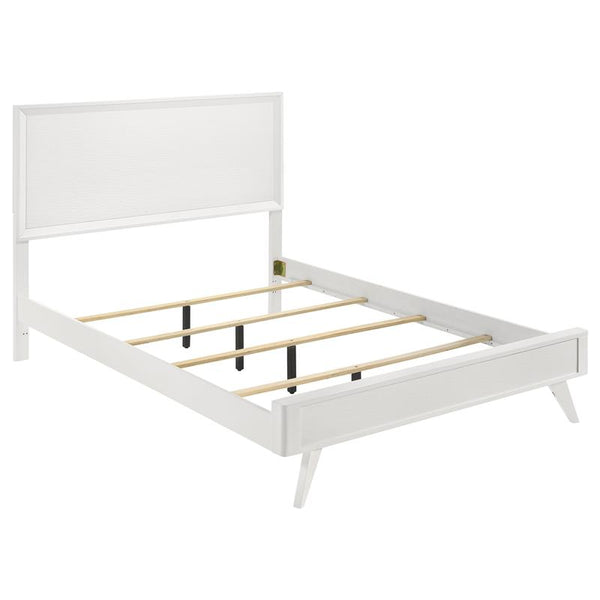Janelle Wood Eastern King Panel Bed White - 223651KE