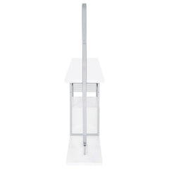 Risley 2-door Circular LED Home Bar with Wine Storage White High Gloss - 182798