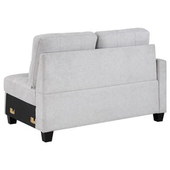 Georgina Upholstered RAF Chair Steel Beige - 551708RAF