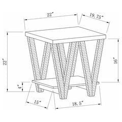 Stevens Engineered Wood End Table Antique Grey and Black - 705397