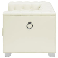 Chaviano Upholstered Track Arm Accent Chair Pearl White - 505393