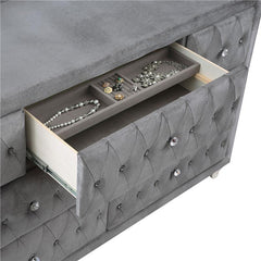 Deanna 7-drawer Rectangular Dresser with Mirror Grey - 205103M