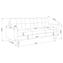 Watsonville 3-piece Upholstered Track Arm Sofa Set Grey - 552001-S3