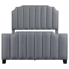 Fiona Upholstered Full Panel Bed Light Grey - 306029F