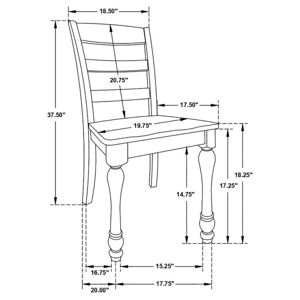Madelyn 5-piece Rectangle Dining Set Dark Cocoa and Coastal White - 110381-S5