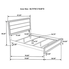 Watson Wood Full Panel Bed Grey Oak - 212421F