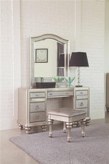 Bling Game Arched Top Vanity Mirror Metallic Platinum - 204188
