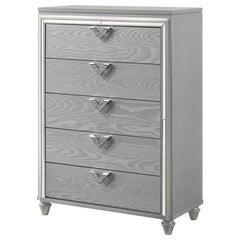 Veronica 5-drawer Bedroom Chest Light Silver - 224725