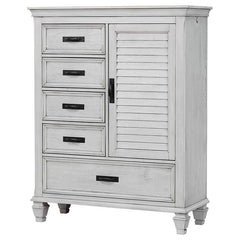 Franco 5-drawer Door Chest Antique White - 205338
