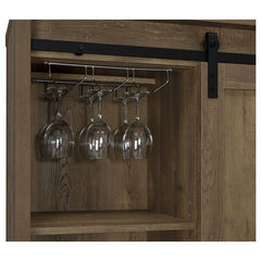 Arlington Bar Cabinet with Sliding Door Rustic Oak - 182852