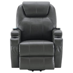 Sanger Upholstered Power Lift Massage Recliner Charcoal Grey - 600498P