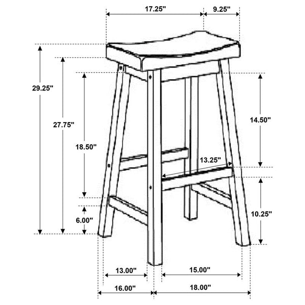 Durant Wooden Bar Stools Black (Set of 2) - 180029