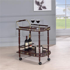 Palmer 2-tier Rectangular Wood Bar Cart Merlot - 3512