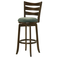 Murphy Ladder Back Pub Height Swivel Bar Stool Dark Cherry and Hunter Green - 181379