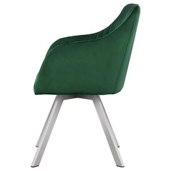 Arika Channeled Back Swivel Dining Chair Green - 193372GRN