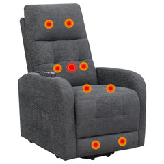 Howie Upholstered Power Lift Massage Chair Charcoal - 609403P