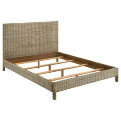 Zyla Woven Rattan Queen Panel Headboard Kubu Grey - 360181QB1