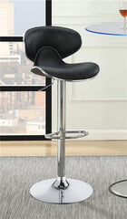 Edenton Upholstered Adjustable Height Bar Stools Black and Chrome (Set of 2) - 120359