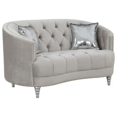 Avonlea 2-piece Upholstered Sloped Arm Sofa Set Grey Velvet - 508461-S2
