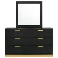 Caraway 6-drawer Dresser with Mirror Black - 224783M