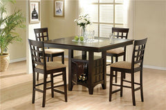 Gabriel 5-piece Square Counter Height Dining Set Cappuccino - 100438-S5