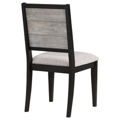 Elodie Upholstered Padded Seat Dining Side Chair Dove Grey and Black (Set of 2) - 121222