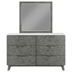 Nathan 6-drawer Dresser with Mirror Grey - 224603M