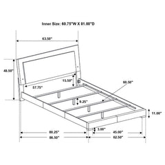 Felicity Wood Queen LED Panel Bed White High Gloss - 203500Q
