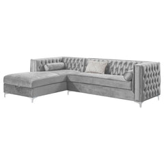 Bellaire Upholstered Storage Chaise Sectional Sofa Grey - 508280