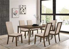 Wethersfield 7-piece Dining Set Medium Walnut and Latte - 109841-S7