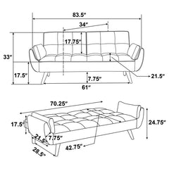 Caufield Upholstered Tufted Convertible Sofa Bed Grey - 360096