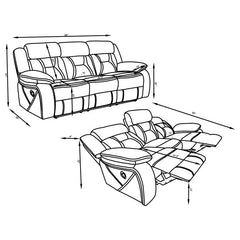Higgins Upholstered Motion Reclining Sofa Grey - 602261