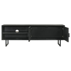 Marsden 2-door Mango Wood 70" TV Stand Charcoal Black - 703003