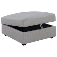 Cambria Square Upholstered Storage Ottoman Grey - 551513