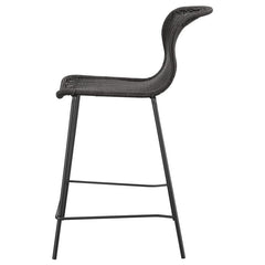 Mckinley Upholstered Counter Height Stools with Footrest (Set of 2) Brown and Sandy Black - 192039