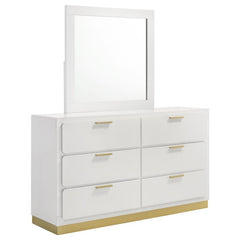 Caraway 6-drawer Dresser with Mirror White - 224773M