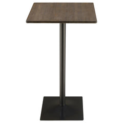 Cavalier Square Bar Table Dark Elm and Matte Black - 100730