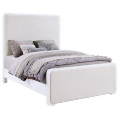 Anastasia Upholstered Eastern King Panel Bed Pearl White - 224751KE
