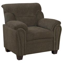 Clementine Upholstered Padded Arm Accent Chair Brown - 506573