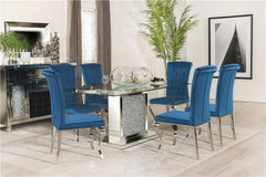Marilyn Pedestal Rectangle Glass Top Dining Table Mirror - 115571N