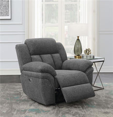 Bahrain Upholstered Power Glider Recliner Charcoal - 609543P