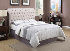 Devon Upholstered California King Panel Headboard Beige - 300525KWB1