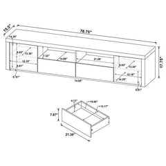 Jude 2-door Engineered Wood 79" TV Stand High Gloss White - 704262