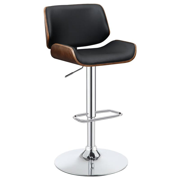 Folsom Upholstered Adjustable Bar Stool Black and Chrome - 130502