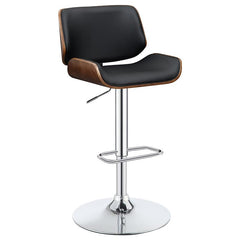 Folsom Upholstered Adjustable Bar Stool Black and Chrome - 130502