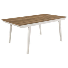 Nogales 7-piece Rectangular Dining Table Set Natural Acacia and Off White - 122301-S7
